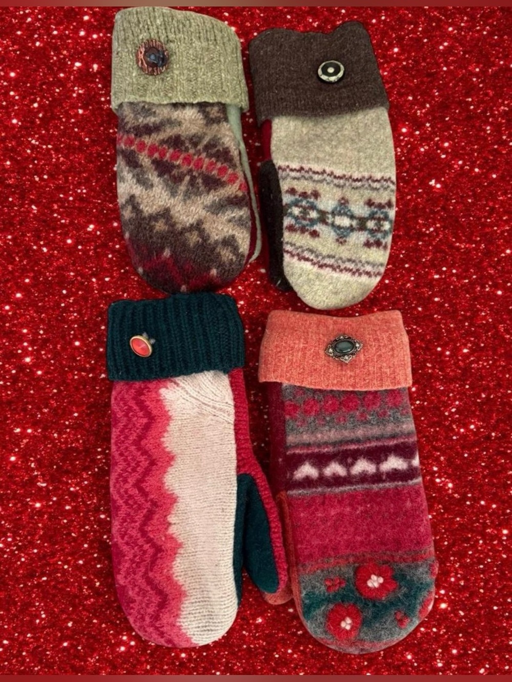 Baabaazuzu Wool Mittens Lot - Handmade Felted Mittens, Warm Winter Accessories